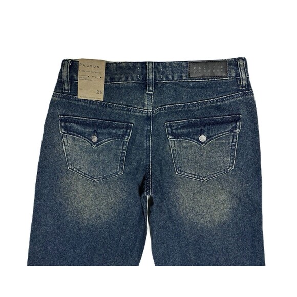 NEW PacSun Womens Size 25 Casey Low Rise Baggy Jeans Button Pocket Dark Indigo - Picture 8 of 10